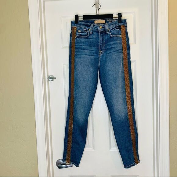 7 For All Mankind Luxe High Waist Ankle Skinny Jeans Size 26 - Picture 2 of 11